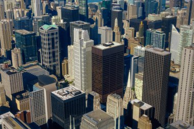 Chicago şehir merkezi gökdelenler hava manzarası