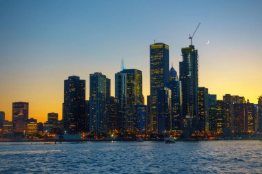 Chicago şehir merkezi gökdelenleri gökyüzü manzarası