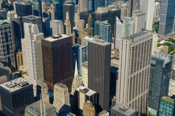 Gratte-ciel du centre-ville de Chicago skyline aérien — Photo