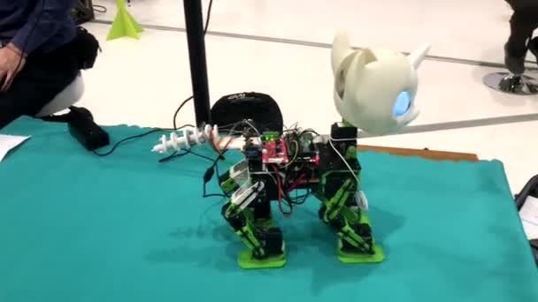 Demostración del prototipo de robot unicornio en el foro de robótica — Vídeo de stock