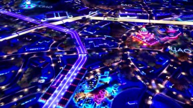 Hareketli şehir haritasının taşıma geliştirme planı ile gösterilmesi