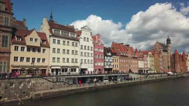 Gdansk eski şehir panoramik manzara — Stok video