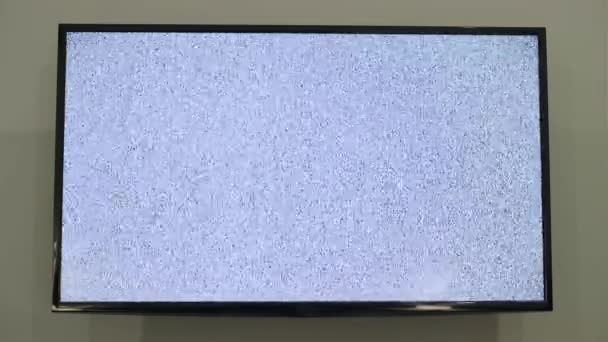 Texture de bruit blanc à la télévision led — Video