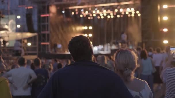 Kadınlar Açık Hava Müzik Festivali'nde konser izliyor — Stok video