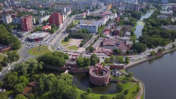 Flyg landskap i Kaliningrad stad, Ryssland — Stockvideo