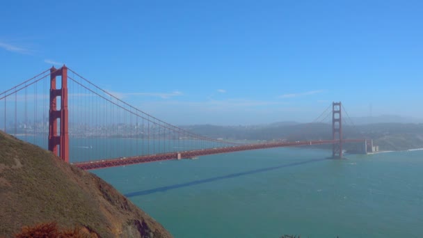 Zlatá brána Bridge v San Francisku den času — Stock video
