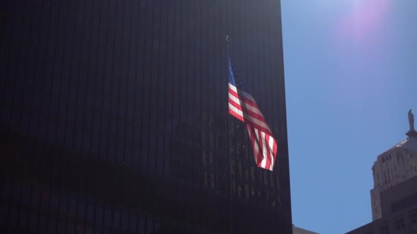 Waving american flag outdoors — Stock Video