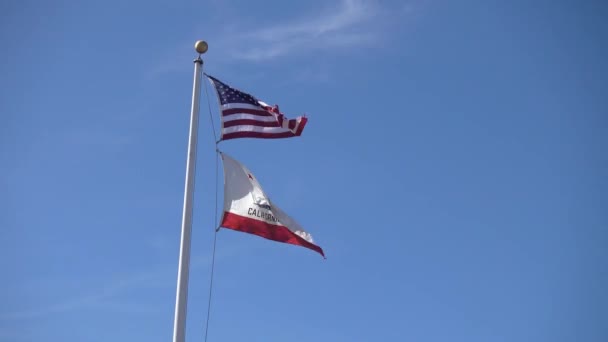 La République de Californie et les drapeaux américains agitent — Video