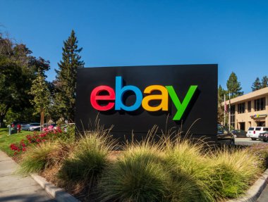 Ebay outdoor logo at company headquarters in silicone valley clipart