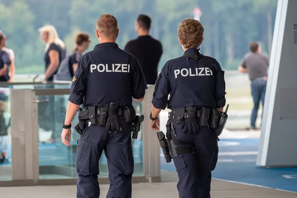 Police patrol two uniform teammates officers — Stock Photo, Image