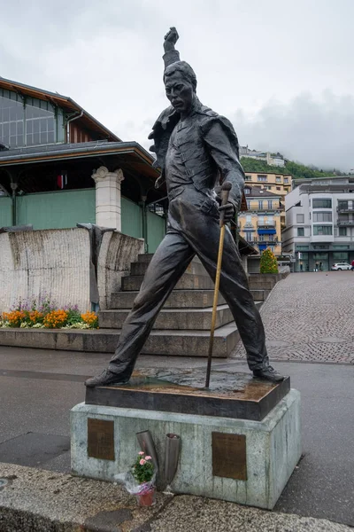 Freddie Mercury monument at Geneva lake shore — Stock Photo, Image