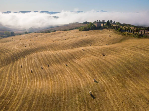 Paysage rural estival aérien de Toscane — Photo