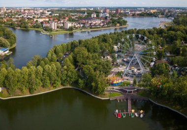 Kaliningrad şehrinin hava manzarası, Rusya
