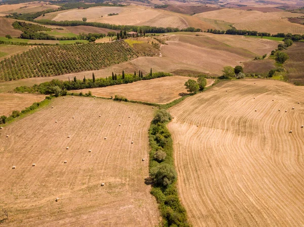 Paisaje rural de verano aéreo de Toscana — Foto de Stock