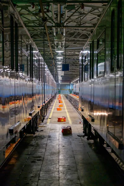 Metrô trem metro depósito — Fotografia de Stock