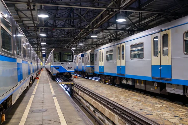 Metrô trem metro depósito — Fotografia de Stock