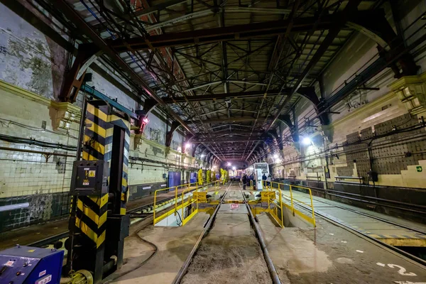 Metro trem metro depósito Krasnaya presnya interior — Fotografia de Stock