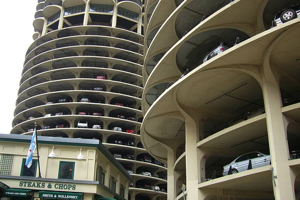 Chicago Abril Famoso Estacionamento Marina City Abril 2008 Chicago Illinois — Fotografia de Stock