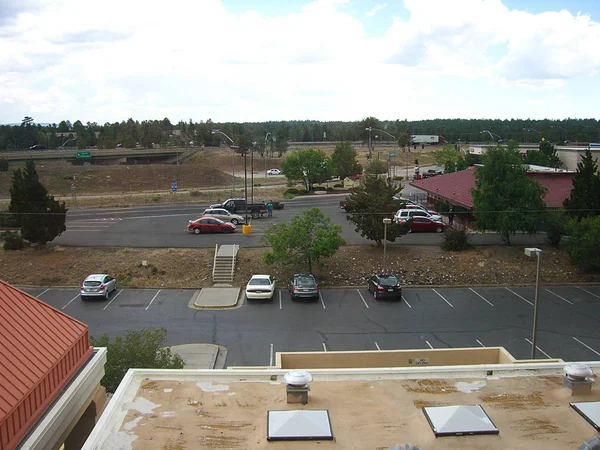 Flagstaff Arizona June Estacionamentos Motel Início Tarde Antes Chegada Dos — Fotografia de Stock