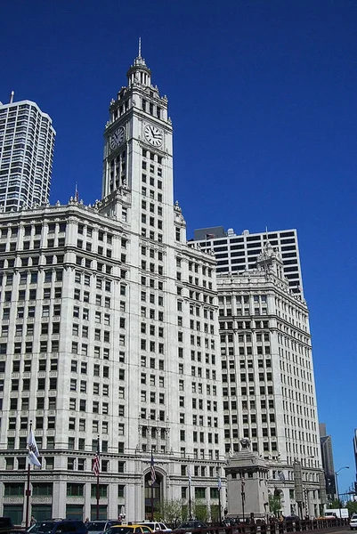 Chicago April Berühmtes Wrigley Building April 2010 Chicago Illinois Die — Stockfoto