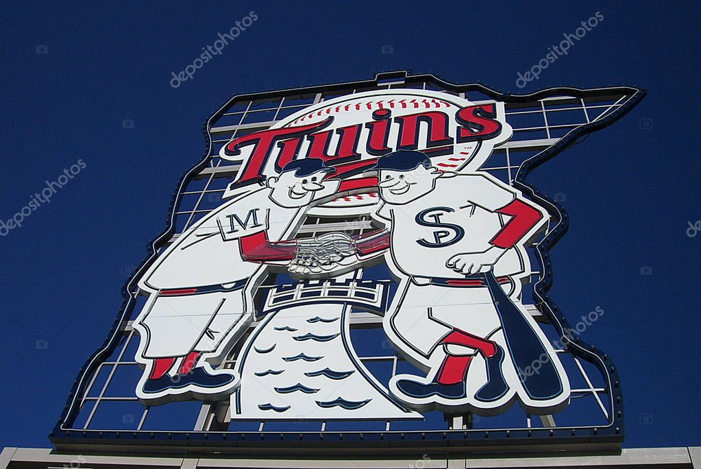 MINNEAPOLIS, MINNESOTA  APRIL 21: Classic logo at Target Field, home of the Minnesota Twins baseball team on April 21, 2010 in Minneapolis, Minnesota. Target Field opened in 2010.
