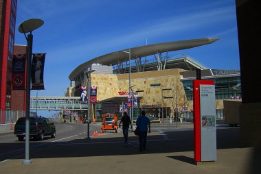 Minneapolis, Minnesota Nisan 21: Hedef Field dışında Sokak sahnesi, Nisan'da Minnesota Twins beyzbol takımının ev 21, 2010 Minneapolis, Minnesota. Hedef Alan 2010 yılında açıldı.