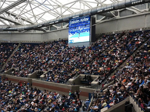 Nova Iorque Setembro Painel Avaliação Espectadores Arthur Ashe Stadium Sob — Fotografia de Stock