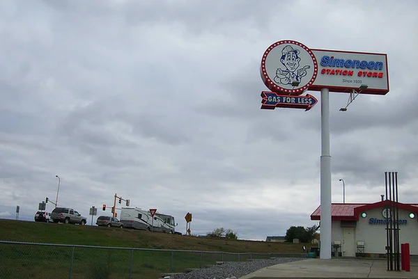 Dickinson North Dakota Outubro Simonson Gas Station Convenience Store Interstate — Fotografia de Stock