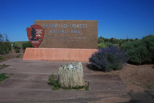 Petrified Forest National Park Bejárata — Stock Fotó