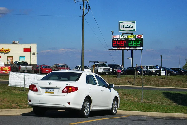 Toms Brook Virginia Oktober Hess Station Adverteren Gasprijzen Oktober 2010 — Stockfoto