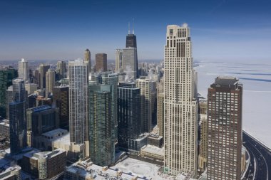 Chicago kış Panoraması. Kutup girdap.