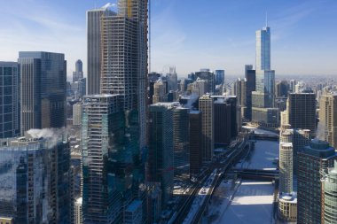 Chicago kış Panoraması. Kutup girdap.