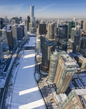 Chicago kış Panoraması. Kutup girdap.