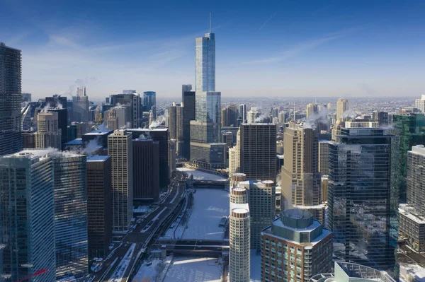 Chicago kış Panoraması. Kutup girdap.