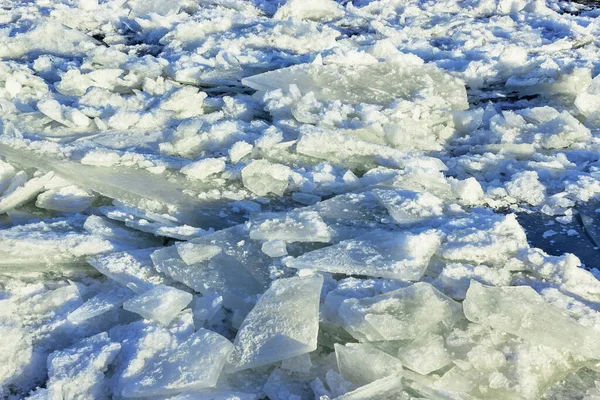 Textura de inverno de gelo quebrado de perto — Fotografia de Stock