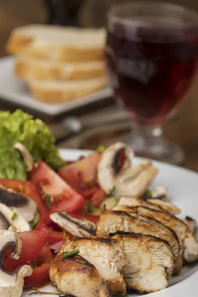 Closeup Portion Chicken Salad — Stock Photo, Image