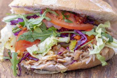 Donör sandviçin yakın plan fotoğrafı. 