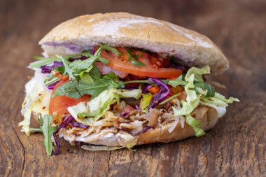 Donör sandviçin yakın plan fotoğrafı. 