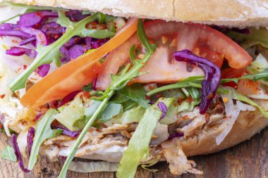 Donör sandviçin yakın plan fotoğrafı. 