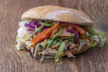 Donör sandviçin yakın plan fotoğrafı. 