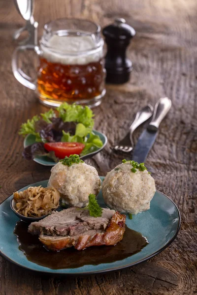 Bavarian Roast Pork Dumplings — Stock Photo, Image