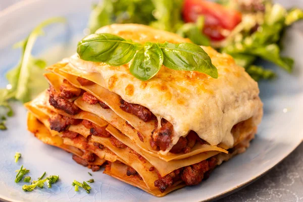 Closeup Portion Lasagna — Stock Photo, Image