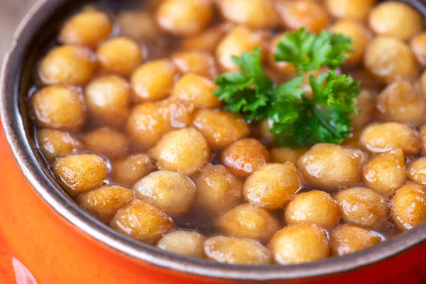 Gebratene Teigperlen Einer Suppe — Stockfoto