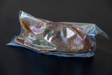 raw meat in a sous vide bag clipart