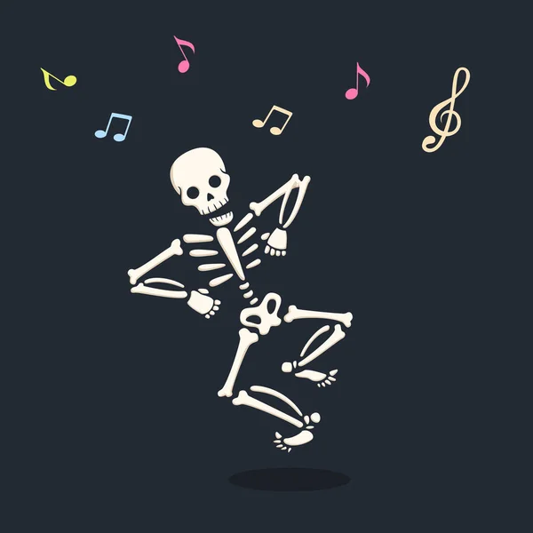 Engraçado Dança Desenho Animado Esqueleto Ilustração Gráficos De Vetores