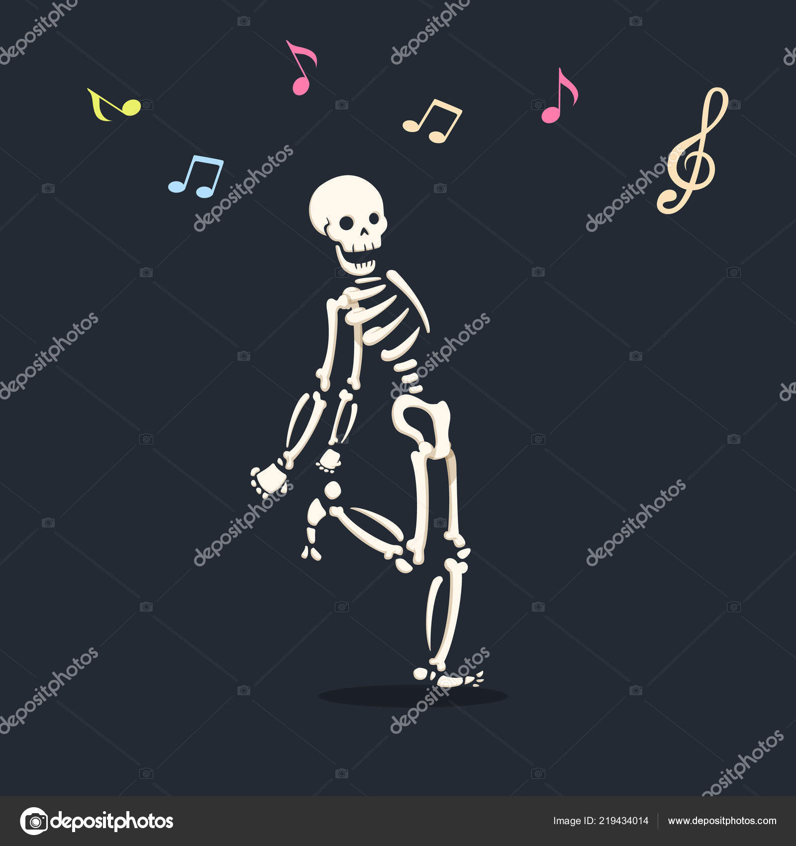 Funny Dancing Cartoon Skeleton Illustration Stock Vector Image by ©kuzzie  #219434014