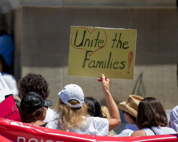 Boise Idaho Červen 2018 Podepište Máme Sjednotit Rodiny Během Protestu — Stock fotografie