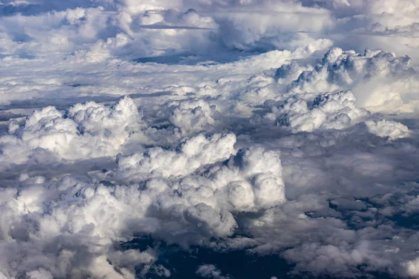 Nuvens Fora Janela Avião Nuvens Brancas Vista Céu Acima Das — Fotografia de Stock