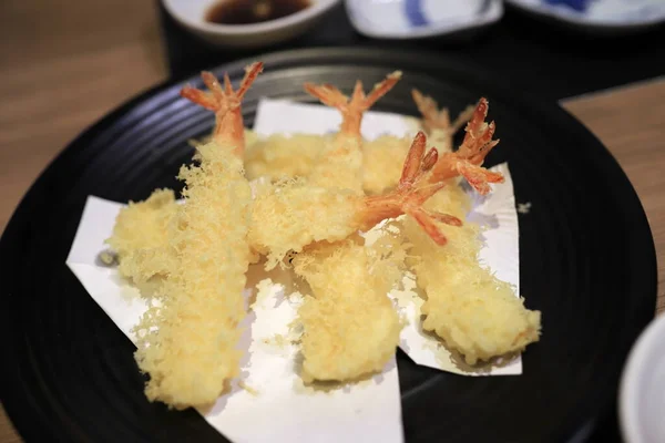 Shrimp Tempura Looks Delicious Plate Japanese Restaurant Selective Focus Stock Image