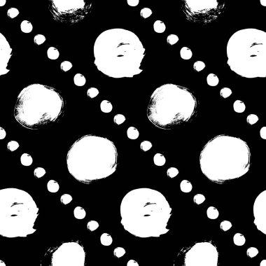 Soyut daireler ile Dikişsiz siyah-beyaz desen